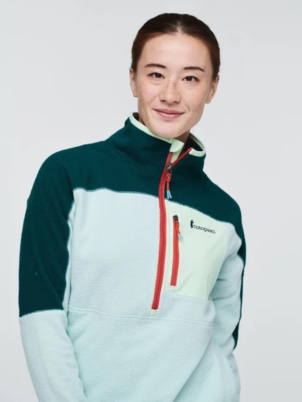 Cotopaxi Abrazo Fleece Half Zip Pullover Jacket - Size Large - Blue Mint